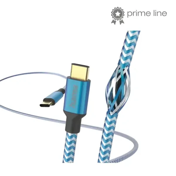 HAMA Reflective modrá / Nabíjací kábel / USB-C - USB-C / 1,5 m / nylon