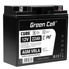 Green Cell bezúdržbová batéria AGM VRLA 12V 22Ah / pre lode | invalidné vozíky | hračky a kolobežky (AGM54)