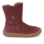 Dievčenská zimná barefoot obuv TEX SUEDE Bordeaux, Froddo, G3160238-1, červená - 25