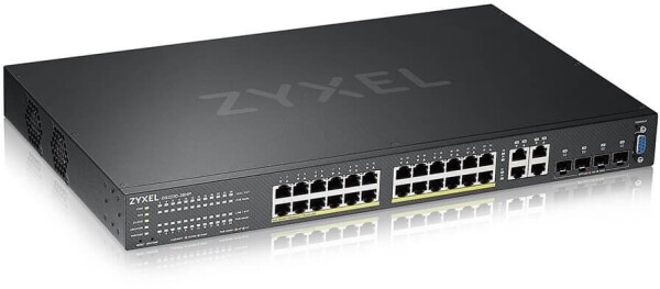 ZyXEL Zyxel GS2220-28HP - Switch - managed - 24 x 10/100/1000 (PoE+) + 4 x Kombi-Gigabit-SFP - an Rack montierbar - PoE+ (375 W)