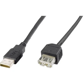 Digitus / Predlžovací kábel USB 2.0 / USB A - USB A / 3 m / čierny (AK-300200-030-S)
