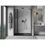 MEXEN/S - Mist L sprchové dvere krídlové 155, transparent, čierna 8A4L-155-001-70-00