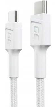 Green Cell KABGC31W PowerStream biela / Kábel / USB-C (M) - USB-C (M) / 30 cm / PD (KABGC31W)