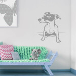 Veselá Stena Samolepka Pes Jack Russell Terrier Farba: zelená, Veľkosť: 100 x 75 cm