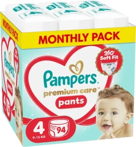 Pampers Premium Care Pants 9-15 kg (94 ks) / Plienkové nohavičky / Veľkosť 4 (9-15 kg)