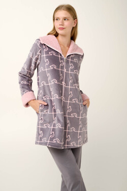 Vamp - Woof Dog Puzzle Print Župan na zips 21486 - Vamp gray thunder M