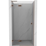 MEXEN/S - Lunar L sprchové dvere krídlové ľavé 95, transparent, ružové zlato 834L-095-000-60-00-L