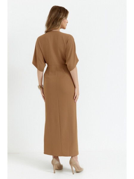 Maxi šaty K163 béžové - Makover L