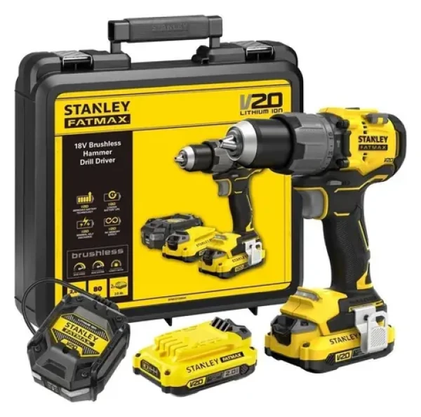 Stanley FatMax SFMCD726D2K / Aku vrtačka/šroubovák / 18V / 2x 2.0Ah / 80 Nm / 2000 ot/min (SFMCD726D2K)