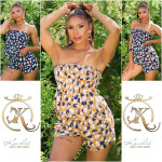 Sexy Bandeau Jumpsuit with print Einheitsgroesse