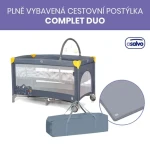Asalvo COMPLET DUO cestovná postieľka s druhým dňom a hrazdičkou, puppy (AS22264)