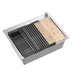 Quadron Quadron - Oceľový drez LUKE 110 WORKSTATION BRUSH NICKEL s kuchynskou batériou ZLE-09009