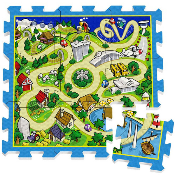 Mamido Penové puzzle podložka závodná dráha 31x31