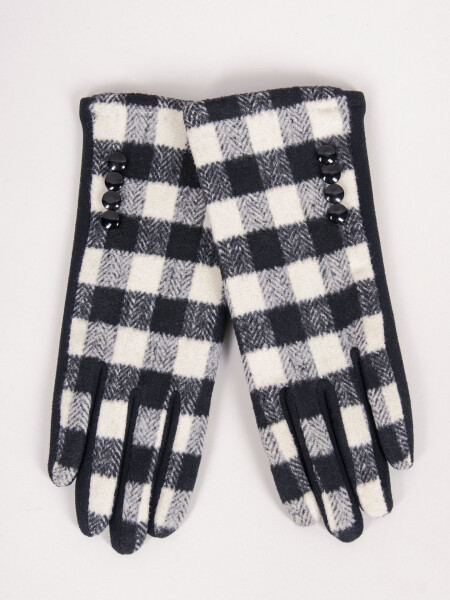 Dámske rukavice RES-0092K-345C Black with white - Yoclub 23 cm černá s bílou