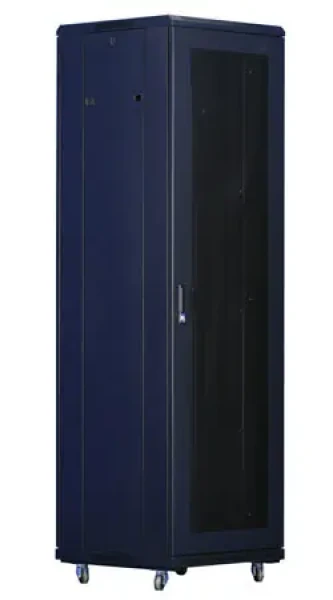 Xtendlan 42U/800x1000 čierna / Stojanový rozvádzač / 19" / Perforované dvere a chrbát (PER-42U-80-BLACK-S)