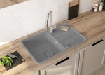 DEANTE DEANTE - Momi metallic grey Granitový drez, 1-bowl with drainer ZKM_S113