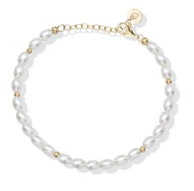 Liu Jo Oceľový náramok na nohu so syntetickými perlami LJ2848