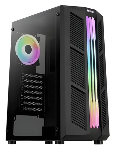 AeroCool Prime v2 čierna / PC skriňa / ATX / 2x USB 3.0 / Bez zdroja / priehľadná bočnica (ACCM-PV29113.11)