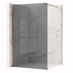 REA/S - Sprchová zástena Flexi Grey / Brush Copper 140 KPL-K99380