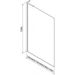 MEXEN/S - Next L vaňová zástena FIX 60 x 150, čierna vzor, grafit metal 895-060-000-03-77-95