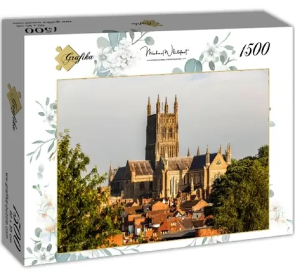 GRAFIKA Puzzle Katedrála vo Worcestri - pohľad z parku Kráľovskej pevnosti