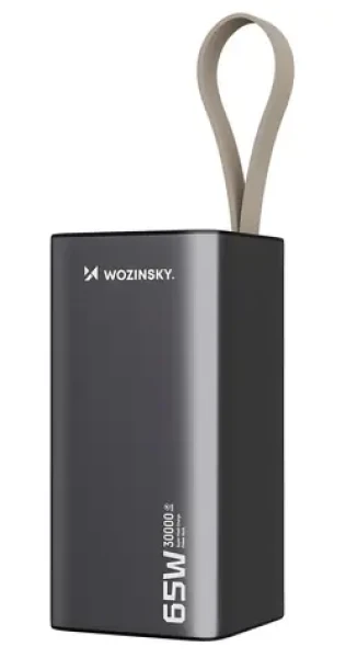 Wozinsky K65+ sivá / Powerbanka / 30000 mAh / 65W / 2x USB-C + USB-A
