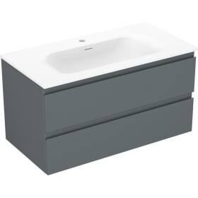 MEXEN/S - Orio kúpeľňová skrinka 90 cm s umývadlom Vela, 2 zásuvky, grafit mat/biela mat 91A10-09047-2-BFF66-W23M01