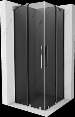 MEXEN/S - Velar Duo sprchovací kút, posuvné dvere 90 x 90, grafit, chróm 871-090-090-42-01