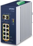 Planet PLANET IP30 Ind 8-P 10/100/1000T Nie zarządzany Gigabit Ethernet (10/100/1000) Obsługa PoE Modrý, Biely