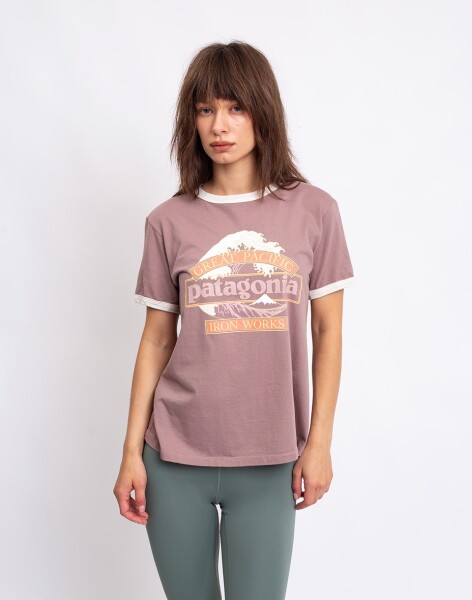 Patagonia W's Great Waves Ringer Tee Moonrise Taupe S