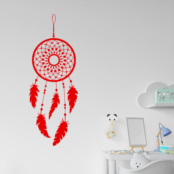 Veselá Stena Samolepka Lapač snov ornament Farba: červená, Veľkosť: 40 x 107 cm