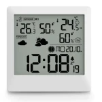 HAMA Palawan biela / meteostanica / teplota / vlhkosť / počasie / fáza mesiaca / bezdrôtový senzor (222238)