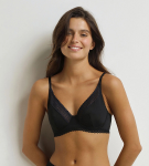 Dámska čipkovaná podprsenka s kosticami DIM DAILY MICRO FOULARD BRA - DIM - čierna 70 B