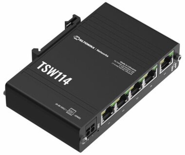 Teltonika TSW114 / priemyselný Switch / 5-Port / 1000 Mbps / PoE (TSW114000000)