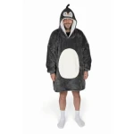 Cozy Noxxiez Tučniak - hrejivá televízna mikinová deka s kapucňou pre teenagerov a dospelých (20-CH362)