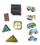 Mamido Mamido Magnetická stavebnica dopravné mesto 30 dielikov, 5x služobné vozidlá MT1438