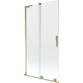 MEXEN/S - Velar L dvojkrídlová posuvná vaňová zástena 100 x 150, transparent, zlatá 896-100-003-01-50