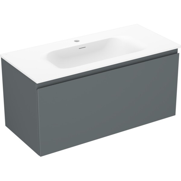MEXEN/S - Orio kúpeľňová skrinka 100 cm s umývadlom Vela, 1 šuplík, grafit mat/biela mat 91A10-10047-1-BF66-W23M01