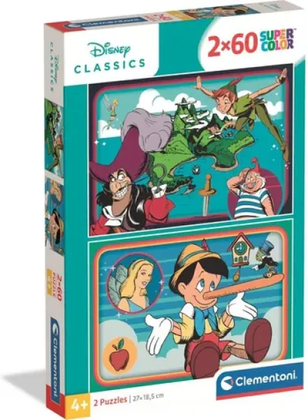 Clementoni 24823 Puzzle Klasické Disney rozprávky 2x60 dielikov