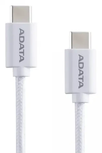 ADATA CACC-100PN-WH biela / Kábel / USB-C - USB-C / PD 100 W / 1 m (CACC-100PN-WH)