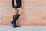 Shapen Glam Black Leather barefoot čižmy 42 EUR