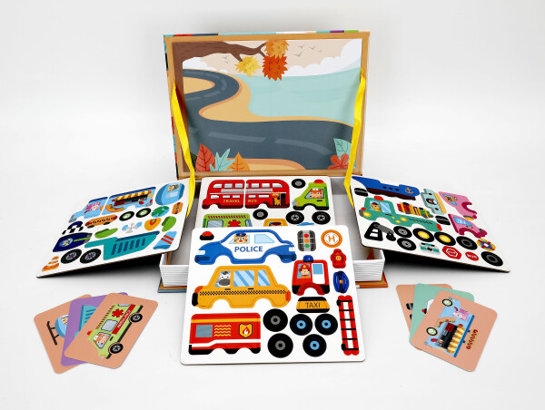 Mamido Mamido Skladačka Magnetická kniha dopravné prostriedky 66 dielikov MT1563