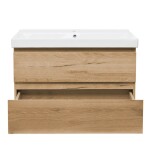 Kúpeľňová skrinka 2 zásuvková s umývadlom SAT B-Way 99x50x45 cm dub mat BWAY2100OAKU1BI BWAY2100OAKU1BI