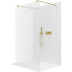 CERANO - Sprchová zástena Walk-in Onyx Duo Ľ/P - 8 mm - okrúhla vzpera - zlatá, ryhované sklo - 120x200 CER-8050BD2267