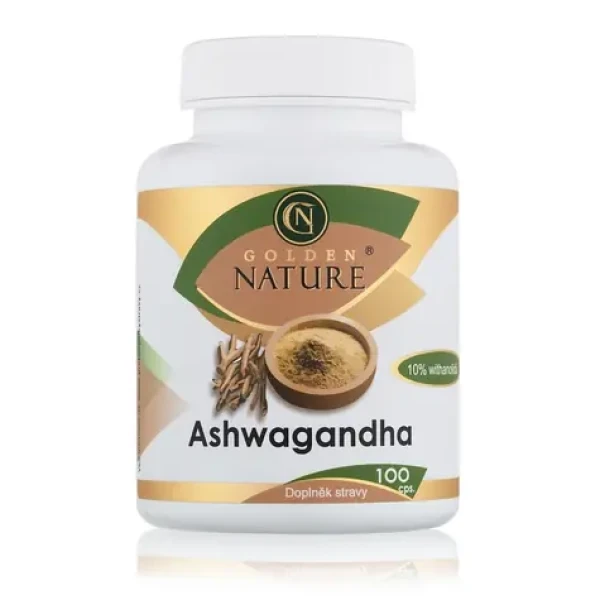 Golden Nature Ashwagandha (Ašvaganda) 10% withanolidov 100 cps. (GN000060)
