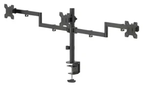 HAMA stolný držiak pre 3 monitory čierna / Stolný držiak pre monitor / do 27" / nosnosť 7 kg / VESA 75-100 mm / 2 ramená