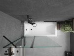 MEXEN/S - Cubik obdĺžniková vaňa 160 x 70 cm s panelom + vaňová zástena 120, transparent, čierna 550316070X9412117000