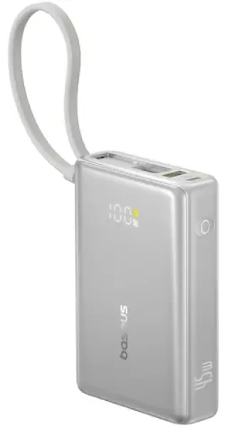 Baseus PicoGo 10000mAh 45W titánová / Powerbanka / Digitálny displej / Vstavaný kábel USB-C