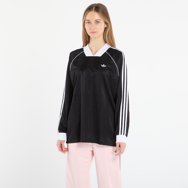Tričko adidas 3-Stripes Jacquard Long Sleeve Long-Sleeve Top Black M