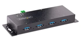 StarTech Industrial USB Hub čierna / USB hub / 4 porty USB-A / 5 Gbps / oceľové telo (5G4AINDNP-USB-A-HUB)